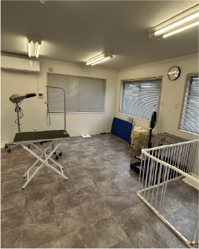 Dog salon neuの清潔で落ち着いた店内